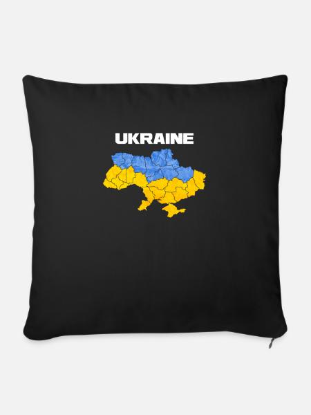 Ukraine - Sofakissenbezug 45 x 45 cm - Schwarz