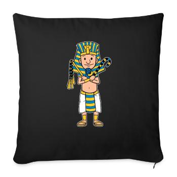 Pharaoh king egyptian pyramid gift idea - Sofa pillowcase 17,3'' x 17,3'' (45 x 45 cm) - black - Front