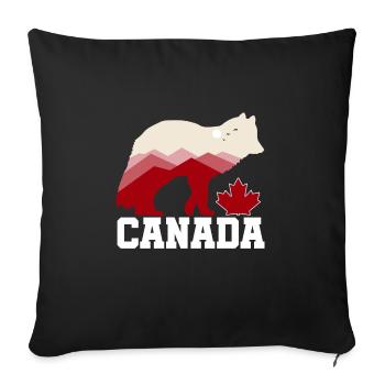 Canada grizzly bear gift children nature - Sofa pillowcase 17,3'' x 17,3'' (45 x 45 cm) - black - Front