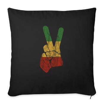 Reggae Peace Jamaica Reggaeton Rasta Gift - Sofa pillowcase 17,3'' x 17,3'' (45 x 45 cm) - black - Front