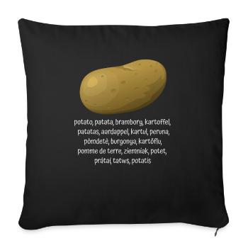 Potato In Different Languages - Sofa pillowcase 17,3'' x 17,3'' (45 x 45 cm) - black - Front