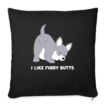 Husky - Funny - Husky - Siberian Husky - Sofa pillowcase 17,3'' x 17,3'' (45 x 45 cm) - black - Front