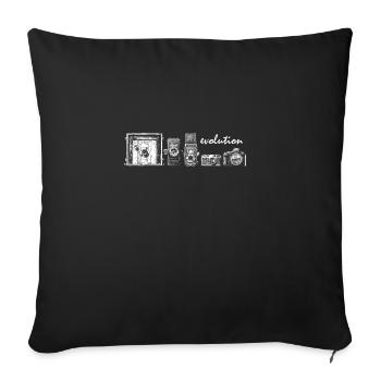 Vintage Evolution of the Camera Photography - Sofa pillowcase 17,3'' x 17,3'' (45 x 45 cm) - black - Front