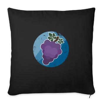 Cadeau raisins noel enfants - Housse de coussin décorative 45 x 45 cm - noir - Devant