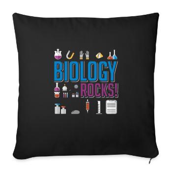 Biologie roches - Housse de coussin décorative 45 x 45 cm - noir - Devant