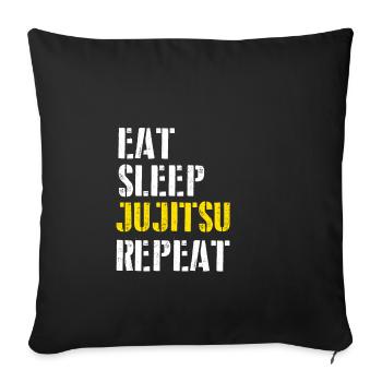 Eat. Sleep. Jujitsu. Repeat. - Sofa pillowcase 17,3'' x 17,3'' (45 x 45 cm) - black - Front