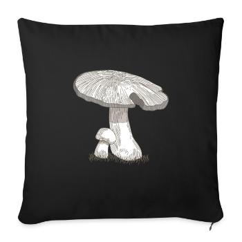 Champignons Science - Forêt de dons de biologie - Housse de coussin décorative 45 x 45 cm - noir - Devant