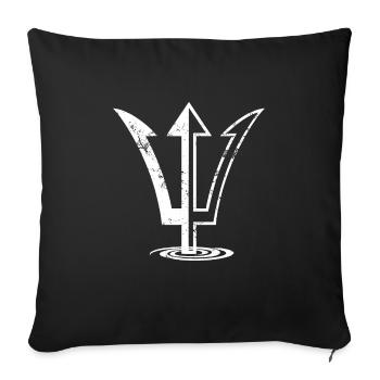 Symbole Poséidon - mythologie de dieu Grèce - Housse de coussin décorative 45 x 45 cm - noir - Devant