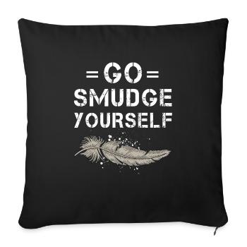 Feder - natürliche Gesundheit geistige Heilung - Sofakissenbezug 45 x 45 cm - Schwarz - Vorne