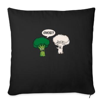 Funny Broccoli Cauliflower Ghost Ghost Gift - Sofa pillowcase 17,3'' x 17,3'' (45 x 45 cm) - black - Front