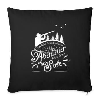 Jagd Jäger Lustig Geschenk - Sofakissenbezug 45 x 45 cm - Schwarz - Vorne