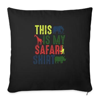 Afrika Afrika Afrika Elefanten Safari Nashorn - Sofakissenbezug 45 x 45 cm - Schwarz - Vorne