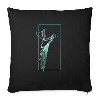 Praying Mantis Negative photography - Sofa pillowcase 17,3'' x 17,3'' (45 x 45 cm) - black - Front
