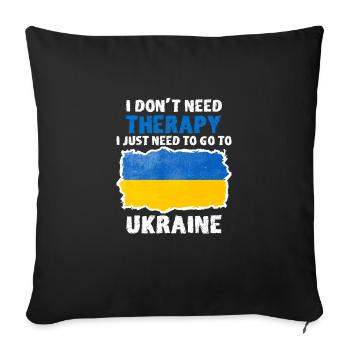 Ukraine pays ukrainien cadeau idée cadeau - Housse de coussin décorative 45 x 45 cm - noir - Devant