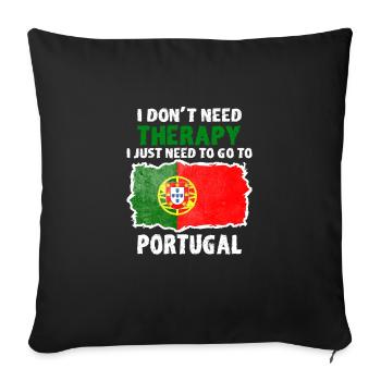 Portugal Portugal cadeau idée cadeau pays - Housse de coussin décorative 45 x 45 cm - noir - Devant