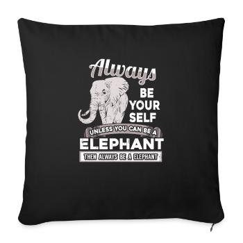 Elefant - Sofakissenbezug 45 x 45 cm - Schwarz - Vorne