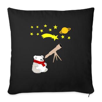 Astronomie Ours polaire Ours polaire Télescope céleste - Housse de coussin décorative 45 x 45 cm - noir - Devant