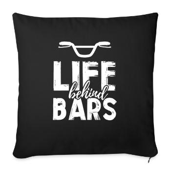 Fahrrad BMX Lenker Humor Spruch witzig Geschenk - Sofakissenbezug 45 x 45 cm - Schwarz - Vorne