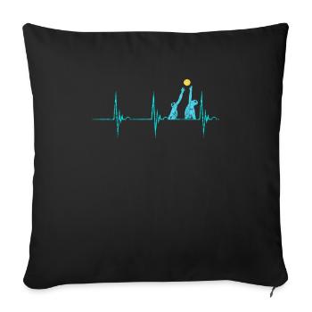 Wasserball Wassersport Herzschlag EKG Pulsschlag - Sofakissenbezug 45 x 45 cm - Schwarz - Vorne