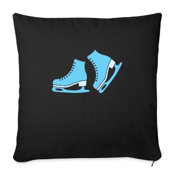 Figure skating children's shoes gift Christmas - Sofa pillowcase 17,3'' x 17,3'' (45 x 45 cm) - black - Front