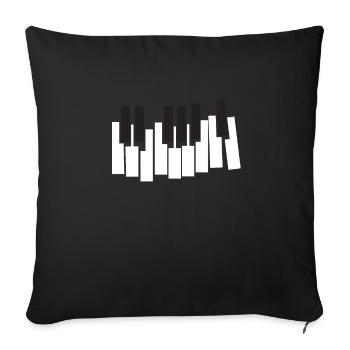 Piano, piano, keys, pianist gift idea - Sofa pillowcase 17,3'' x 17,3'' (45 x 45 cm) - black - Front