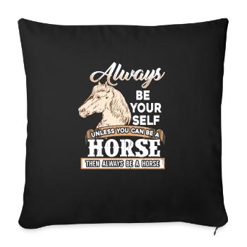 Horse riding rider dressage love sport - Sofa pillowcase 17,3'' x 17,3'' (45 x 45 cm) - black - Front