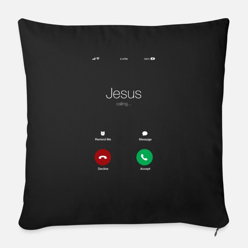 Jesus Is Calling Gott Ruft Religion Bibel Geschenk - Sofakissenbezug 45 x 45 cm - Schwarz