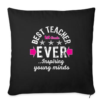 Bestes Lehrer aller Zeiten 1. Klasse Geschenk für Lehrer - Sofakissenbezug 45 x 45 cm - Schwarz - Vorne