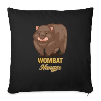 Fat Wombat a faim - Édition limitée - Housse de coussin décorative 45 x 45 cm - noir - Devant