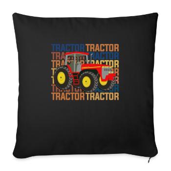 tractor - Sofa pillowcase 17,3'' x 17,3'' (45 x 45 cm) - black - Front