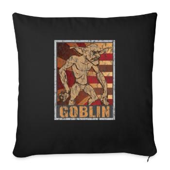 Retro Goblin Poster Distressed Look - Sofa pillowcase 17,3'' x 17,3'' (45 x 45 cm) - black - Front