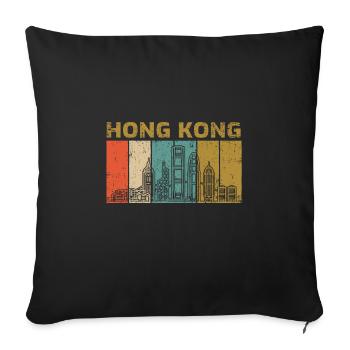 Hong Kong - Sofa pillowcase 17,3'' x 17,3'' (45 x 45 cm) - black - Front