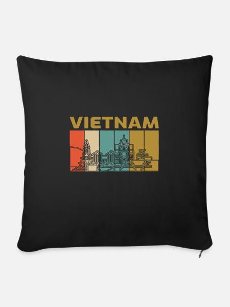 Vietnam - Sofakissenbezug 45 x 45 cm - Schwarz