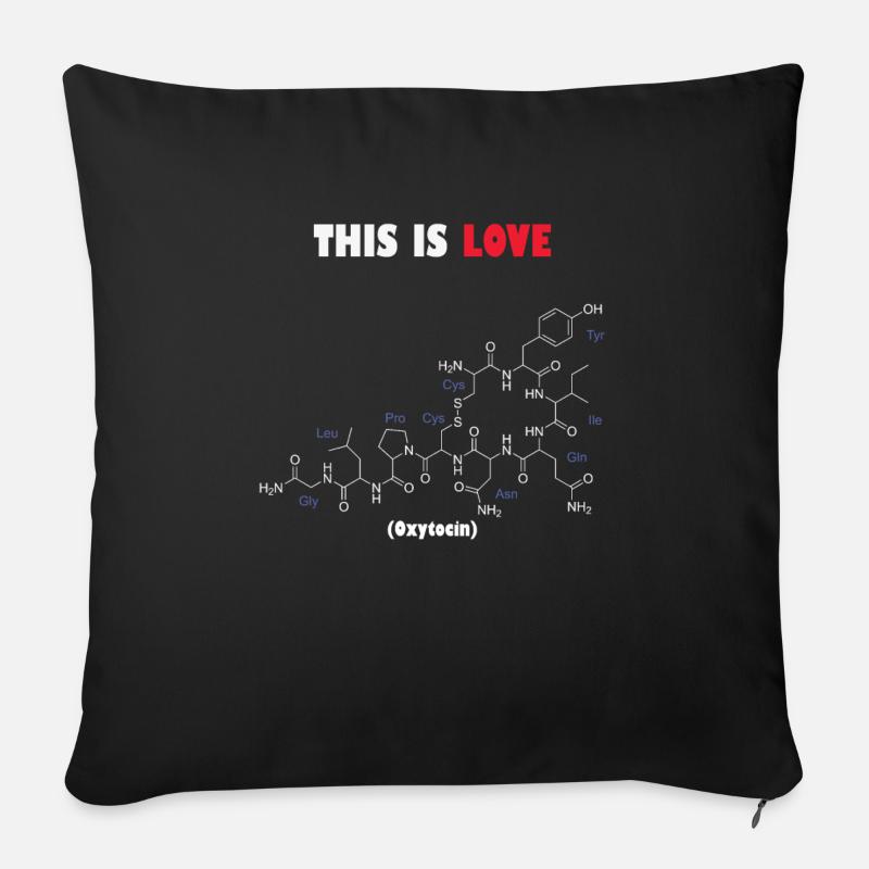 Dies ist Liebe Oxytocin Molekül - Sofakissenbezug 45 x 45 cm - Schwarz