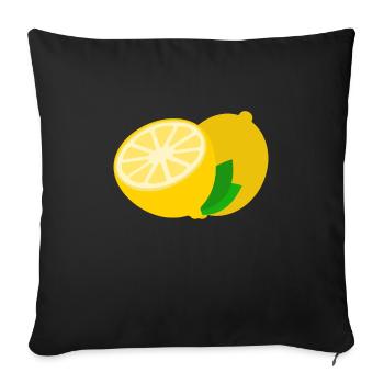 Aigre Citron Jaune Citron Vert - Housse de coussin décorative 45 x 45 cm - noir - Devant