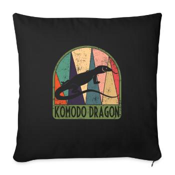 Komodowaran - Sofakissenbezug 45 x 45 cm - Schwarz - Vorne
