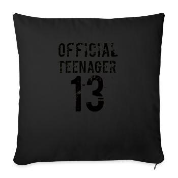 Official Teenager Birthday - Sofa pillowcase 17,3'' x 17,3'' (45 x 45 cm) - black - Front