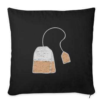 Sachets de thé Noël pour les gourmets - Housse de coussin décorative 45 x 45 cm - noir - Devant