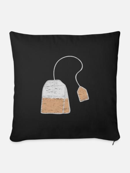 Teebeutel Weihnachten Kinder Feinschmecker - Sofakissenbezug 45 x 45 cm - Schwarz