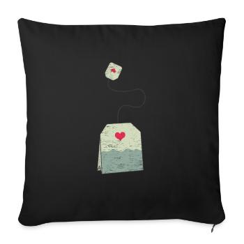 Teabag Gift Baby Pregnant Mom - Sofa pillowcase 17,3'' x 17,3'' (45 x 45 cm) - black - Front