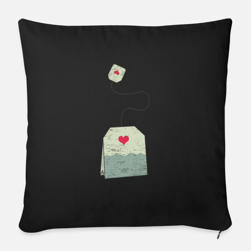 Teebeutel Geschenk Baby Schwanger Mama - Sofakissenbezug 45 x 45 cm - Schwarz