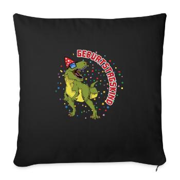 Birthday Child Dinosaur Birthday Gift - Sofa pillowcase 17,3'' x 17,3'' (45 x 45 cm) - black - Front