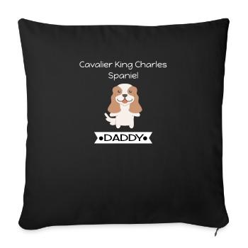 Cavalier Roi Charles Spaniel Papa - Housse de coussin décorative 45 x 45 cm - noir - Devant