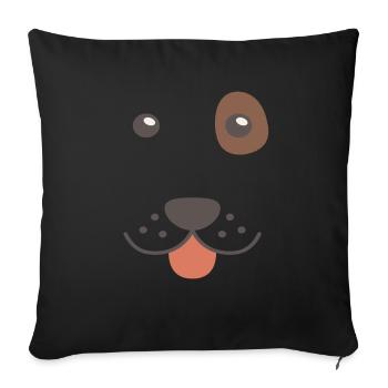 Dog Funny Bloodhound - Sofa pillowcase 17,3'' x 17,3'' (45 x 45 cm) - black - Front