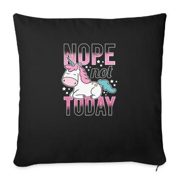 Nope Not Today Lazy Unicorn Licorne Étoiles - Housse de coussin décorative 45 x 45 cm - noir - Devant