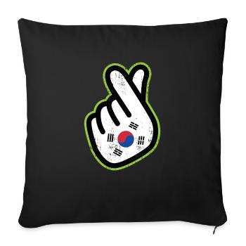 North Korea South Korea Korea flag flag - Sofa pillowcase 17,3'' x 17,3'' (45 x 45 cm) - black - Front
