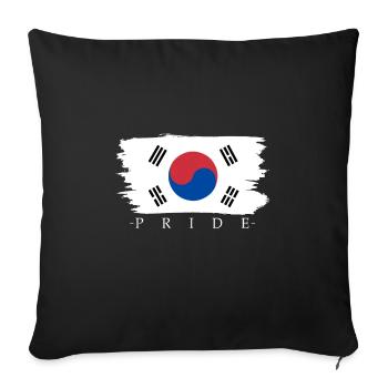 Corée du Nord Corée du Sud Cadeau Drapeau Asie - Housse de coussin décorative 45 x 45 cm - noir - Devant