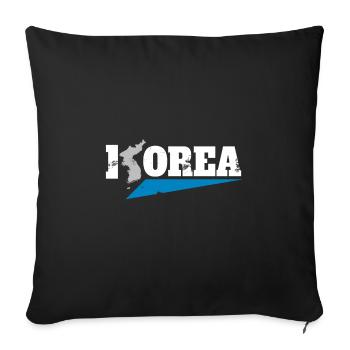 North Korea South Korea Gift Flag Korea - Sofa pillowcase 17,3'' x 17,3'' (45 x 45 cm) - black - Front