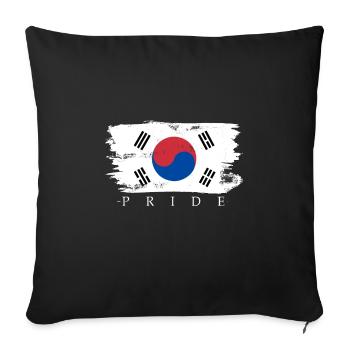 North Korea South Korea gift flag flag - Sofa pillowcase 17,3'' x 17,3'' (45 x 45 cm) - black - Front