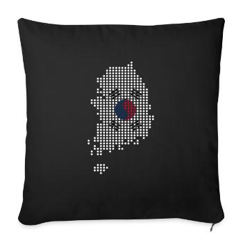 Corée du Nord Corée du Sud Asie drapeau drapeau - Housse de coussin décorative 45 x 45 cm - noir - Devant
